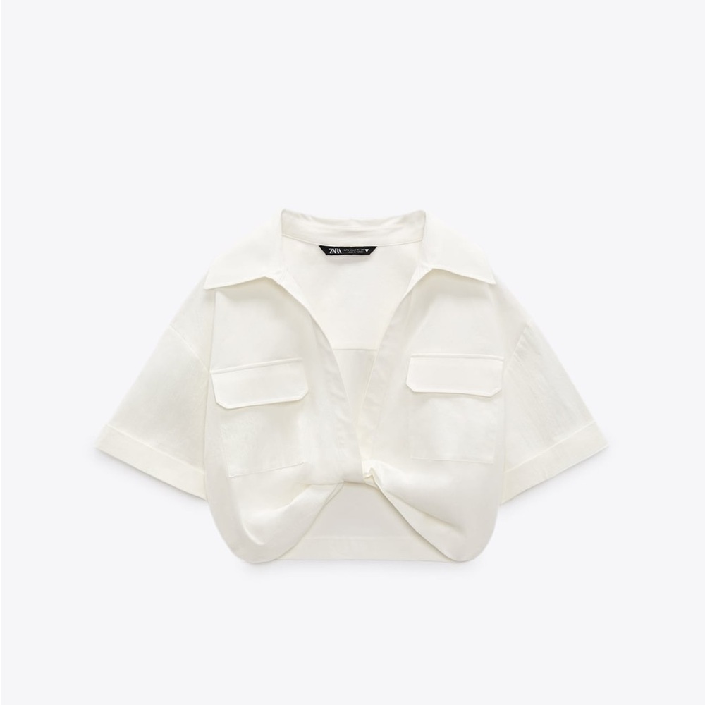 Zara White Crop Top
